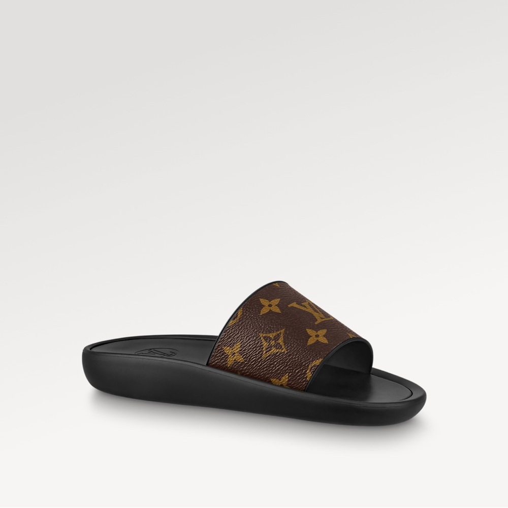 Louis Vuitton Monogram Brown and Black Slides